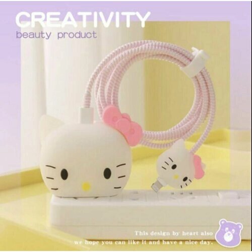 Мультяшный чехол для зарядного устройства и кабеля, Hello Kitty