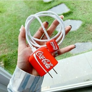 Мультяшный чехол для зарядного устройства и кабеля, КокаКола