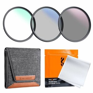 Набор из 3 фильтров K&F Concept (MCUV/CPL/ND4) + Filter Pouch, 67mm