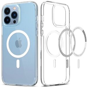 Накладка Сrystal case Premium прозрачная MagSafe для iPhone 14 Pro с магнитом / Чехол магнитный магсейф для Айфон 14 про