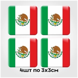 Наклейки на телефон 3D стикеры на чехол Мексика 3х3см 4шт