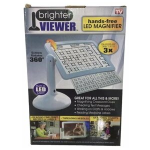 Настольная лупа Brighter Viewer Hands-Free LED Magnifier 3X