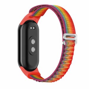 Нейлоновый тканевый ремешок "Альпийская петля" для фитнес-браслета Xiaomi Smart Band 8, 01 цвет радуги