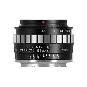 Объектив TTArtisan APS-C 23mm F1.4 Fujifilm X Mount, черный/серебристый