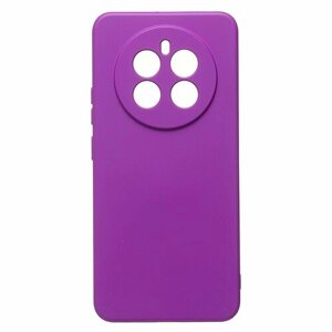 Однотонный силиконовый чехол для Realme 12+ 5G/ с soft touch покрытием /фиолетовый