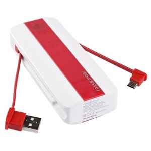Портативный аккумулятор Ross&Moor PB-LS004, белый/красный, упаковка: коробка