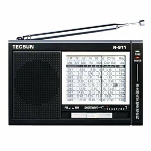 Портативный Всеволновый Мини Радиоприемник Tecsun R-911, Диапазоны FM, MW, SW, Питание от Батареек 2*AA