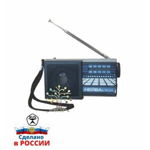 Приемник радиовещательный «Нейва РП-216» FM/УКВ диапозоны /чёрный/ в комплекте с алкалиновыми батарейками