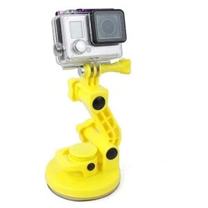 Присоска Suction Cup для экшн-камер GoPro, Sony, DJI, Xiaomi, SJCAM (желтый)