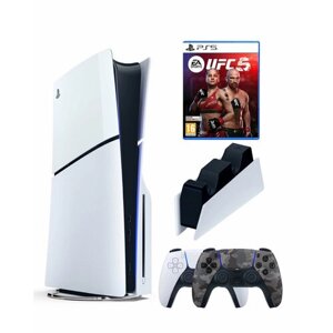 Приставка Sony Playstation 5 slim 1 Tb+2-ой геймпад (Camo)+зарядное+UFC 5
