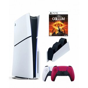 Приставка Sony Playstation 5 slim 1 Tb+2-ой геймпад (красный)+зарядное+Gollum