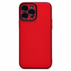 Противоударный чехол из Эко-кожи на Apple iPhone 13 Pro Max/ накладка с Защитой камеры/ цвет, красный