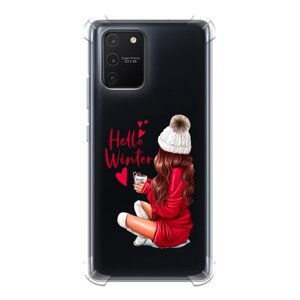 Противоударный силиконовый чехол на Samsung Galaxy A91 / Самсунг A91 с рисунком Hello winter