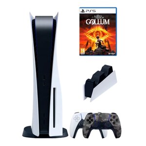 PS5 (ПС5) Игровая приставка Sony PlayStation 5 ( 3-я ревизия) + 2-й геймпад (камуфляж) + зарядное + Gollum