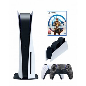PS5 (ПС5) Игровая приставка Sony PlayStation 5 ( 3-я ревизия) + 2-й геймпад (камуфляж) + зарядное + Mortal Combat 1