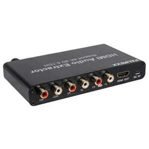 Разделитель сигнала palmexx HDMI audio extractor 5.1CH (SW, CEN, SR, SL, FR, FL) + AUX 3.5mm, 4K (2160p), 3D, dolby