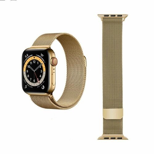 Ремешок для Apple Watch 38 40 41 mm миланская петля Золото (GOLDEN)/Металлический ремешок на магнитной застёжке для часов Apple