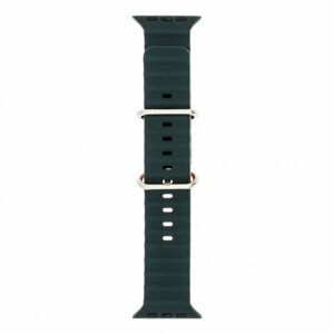 Ремешок для Apple Watch W26 42/44/45/49 мм (силиконовый) темно-зеленый с оранжевым