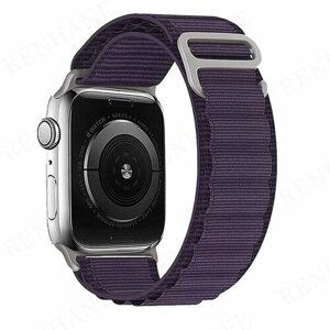 Ремешок для смарт-часов Apple Watch Series 1 2 3 4 SE 5 6 7 8 альпийская петля тканевый браслет alpine loop 38/40/41 мм, фиолетовый