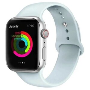 Ремешок силиконовый для Apple Watch 42/44мм (43), мятный, на кнопке
