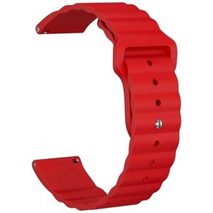 Ремешок силиконовый GSMIN Dump 22 для Ticwatch Pro (Красный)