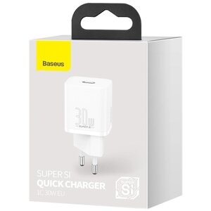 Сетевое зарядное устройство/Быстрая зарядка Baseus Super Si quick charger IC 30W EU White CCSUP-J02