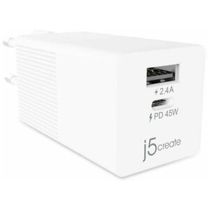 Сетевое зарядное устройство j5create 45W Dynamic PD USB-C Mini Charger