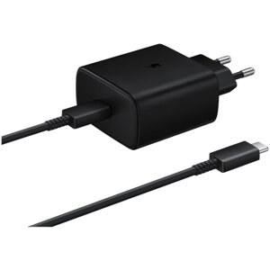 Сетевое зарядное устройство Samsung EP-TA845 + кабель USB Type-C, 5 Вт, Global, черный