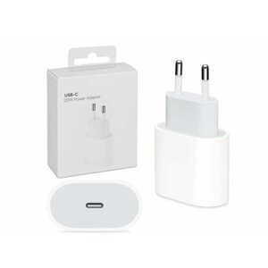 Сетевое зарядное устройство зарядка для iPhone, iPad, AirPods Apple и Android USB-C 20 Вт/20 w, белый блок