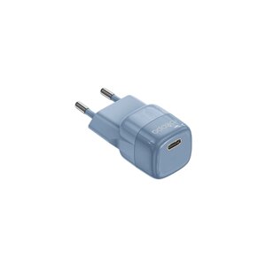 Сетевое ЗУ Deppa Power Delivery USB-C, mini GaN, 20Вт, синее