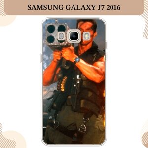 Силиконовый чехол "Арнольд Шварцнеггер с базукой" на Samsung Galaxy J7 2016 / Самсунг Галакси J7 2016
