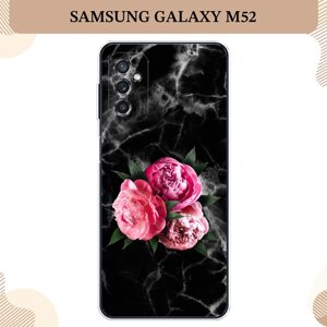 Силиконовый чехол "Букет на черном мраморе" на Samsung Galaxy M52 / Самсунг Галакси М52