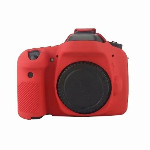 Силиконовый чехол CameraCase для Canon 80D красный (080)