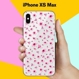 Силиконовый чехол Цветы розовые на Apple iPhone Xs Max
