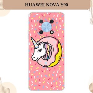 Силиконовый чехол "Единорог в пончике" на Huawei Nova Y90 / Хуавей Нова Y90