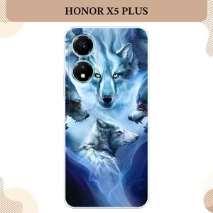 Силиконовый чехол "Фантастические волки" на Honor X5 Plus / Хонор X5 Плюс