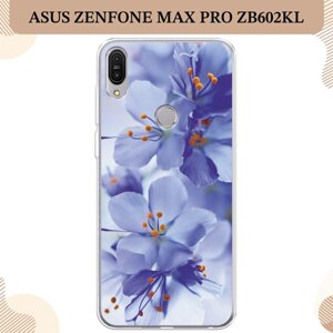 Силиконовый чехол "Фиолетовые цветки" на Asus ZenFone Max Pro ZB602KL / Асус ZB602KL