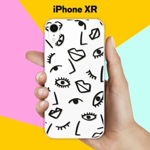 Силиконовый чехол Глаза и губы на Apple iPhone Xr