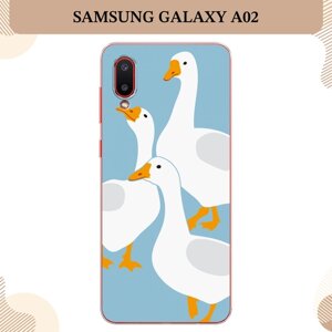 Силиконовый чехол "Гусиное трио" на Samsung Galaxy A02 / Самсунг Галакси А02