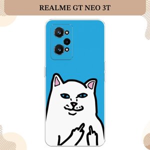 Силиконовый чехол "Кот жесть" на Realme GT Neo 3T/Neo 2 / Реалми GT Neo 3T/Neo 2
