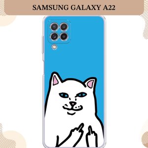 Силиконовый чехол "Кот жесть" на Samsung Galaxy A22/M32/M22 / Самсунг Галакси А22/М32/М22