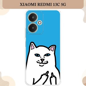 Силиконовый чехол "Кот жесть" на Xiaomi Redmi 13C 5G/Redmi 13R 5G/Poco M6 5G / Сяоми Редми 13C 5G/Редми 13R 5G/Поко М6 5G
