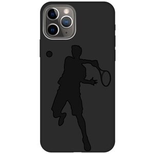 Силиконовый чехол на Apple iPhone 11 Pro / Эпл Айфон 11 Про с рисунком "Tennis" Soft Touch черный