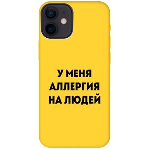 Силиконовый чехол на Apple iPhone 12 Mini / Эпл Айфон 12 мини с рисунком "Allergy" Soft Touch желтый