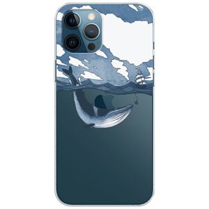 Силиконовый чехол на Apple iPhone 12 Pro Max / Айфон 12 Про Макс "Большой кит", прозрачный