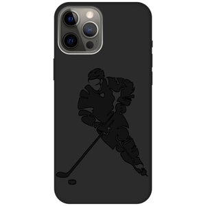 Силиконовый чехол на Apple iPhone 12 Pro Max / Эпл Айфон 12 Про Макс с рисунком "Hockey" Soft Touch черный