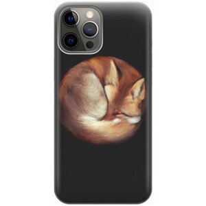 Силиконовый чехол на Apple iPhone 12 Pro Max / Эпл Айфон 12 Про Макс с рисунком "Спящая лиса"