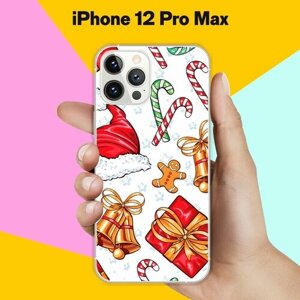 Силиконовый чехол на Apple iPhone 12 Pro Max Узор новогодний / для Эпл Айфон 12 Макс Про