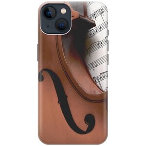 Силиконовый чехол на Apple iPhone 14 / Эпл Айфон 14 с рисунком "Скрипка и ноты"
