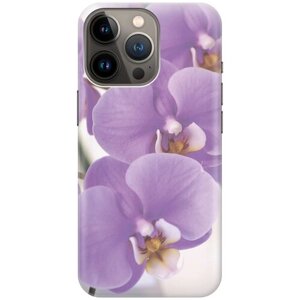 Силиконовый чехол на Apple iPhone 14 Pro / Эпл Айфон 14 Про с рисунком "Сиреневые орхидеи"